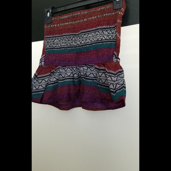 🆕️ LISTING!! NWOT TRIBAL PRINT STRAPLESS PEPLUM BUSTIER TOP - Picture 8 of 9